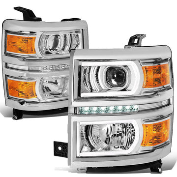 2014-2015 Chevy Silverado 1500 LED DRL Aftermarket Headlights