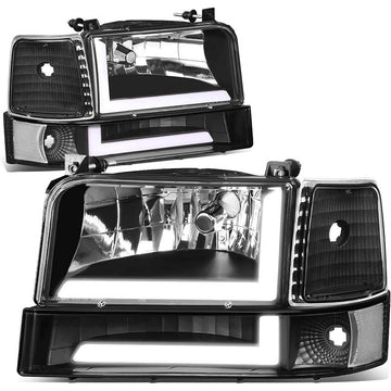 1992-1996 Ford F150 LED DRL Aftermarket Headlights