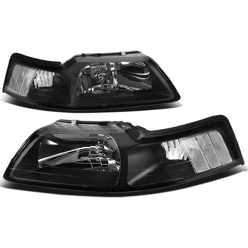 1999-2004 Ford Mustang Black Aftermarket Headlights