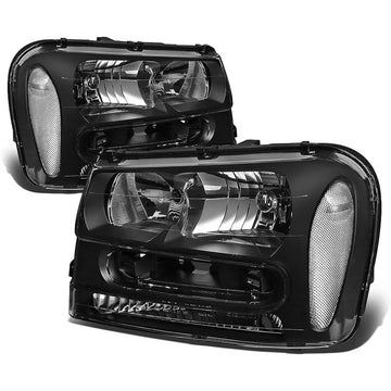 2002-2009 Chevy Trailblazer Black Aftermarket Headlights