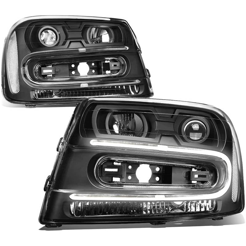 2002-2009 Chevy Trailblazer LED DRL Aftermarket Headlights