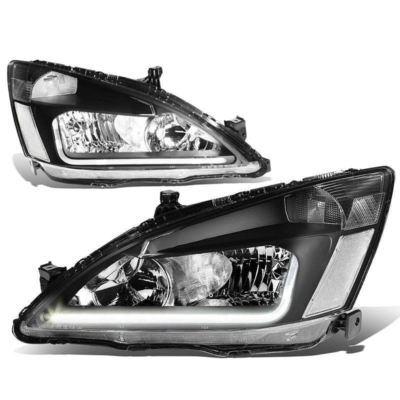 2003-2007 Honda Accord Black LED DRL Aftermarket Headlights