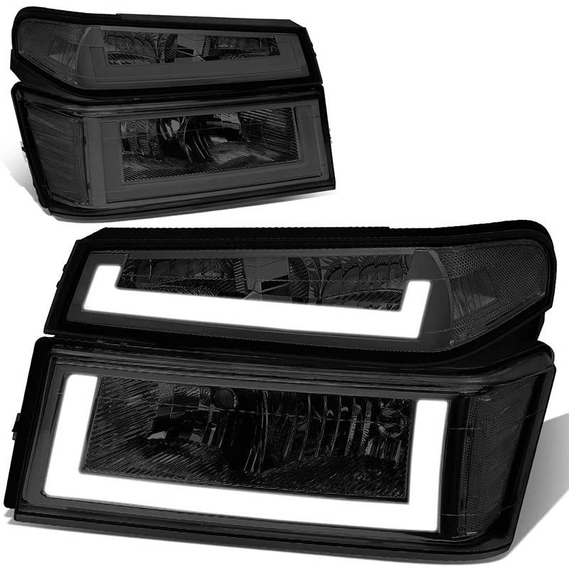 2004-2012 Chevy Colorado LED DRL Smoked Aftermarket Headlights