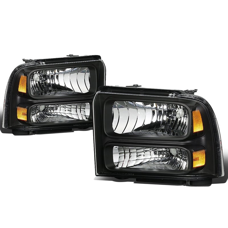 2005-2007 Ford F250 Black Aftermarket Headlights