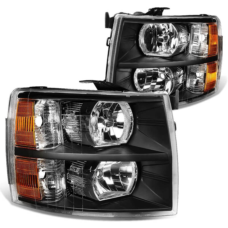 2007-2013 Chevy Silverado Black Aftermarket Headlights