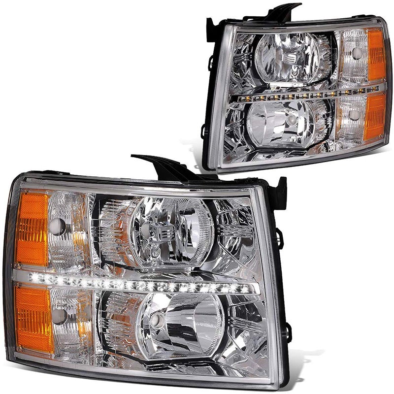 2007-2013 Chevy Silverado LED Strip Aftermarket Headlights