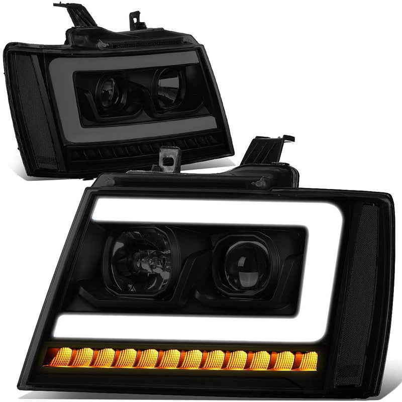 2007-2014 Chevy Tahoe Smoked LED Aftermarket Headlights