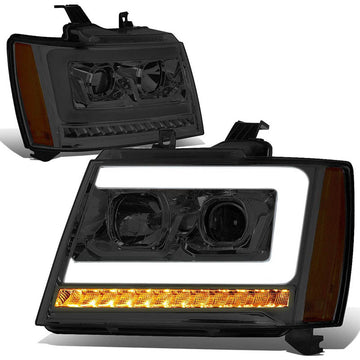 2007-2014 Chevy Tahoe Smoked LED DRL Aftermarket Headlights