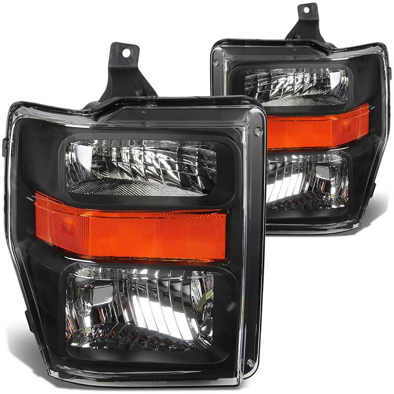 2008-2010 Ford F250 Black Aftermarket Headlights