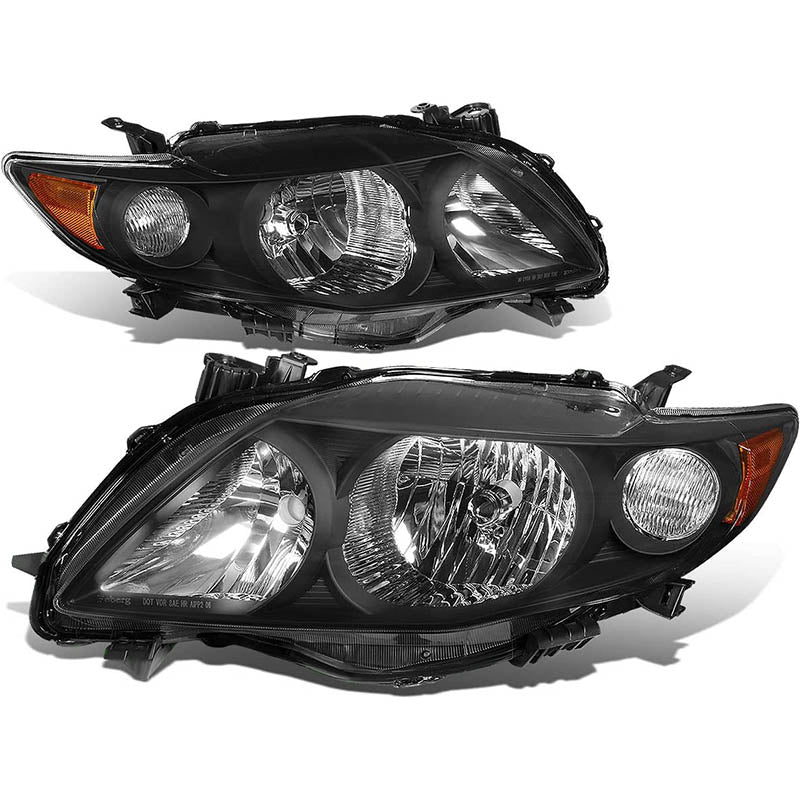 2009-2010 Toyota Corolla Black Aftermarket Headlights
