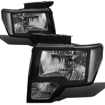2009-2014 Ford F150 Black Aftermarket Headlights