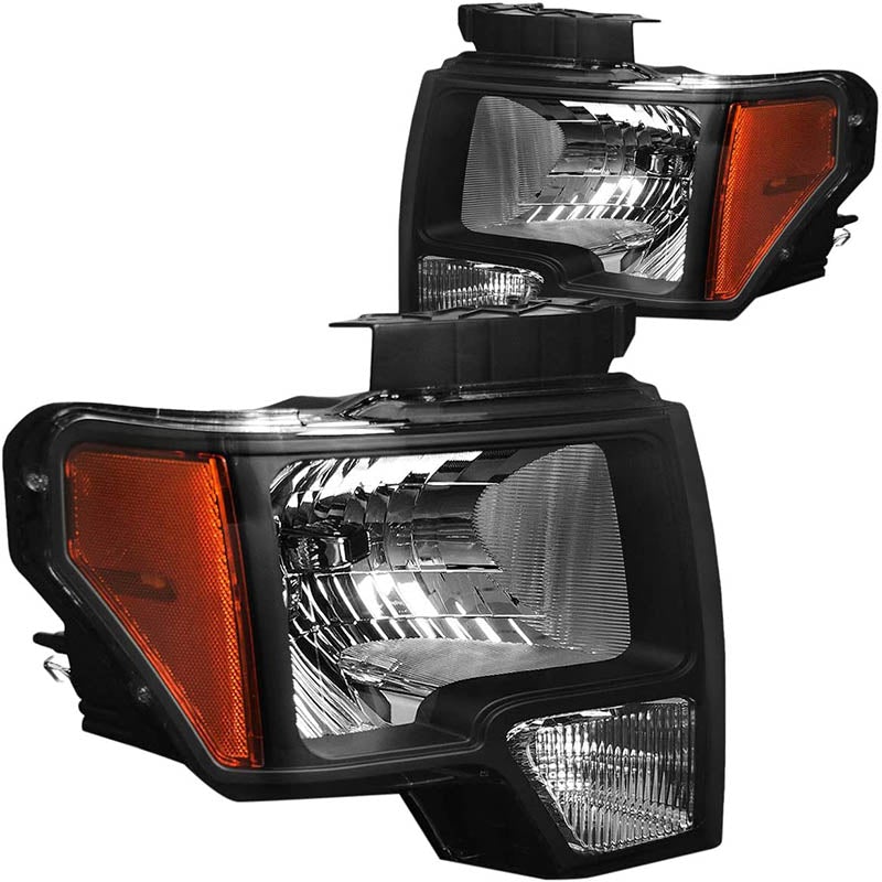 2009-2014 Ford F150 Black Aftermarket Headlights