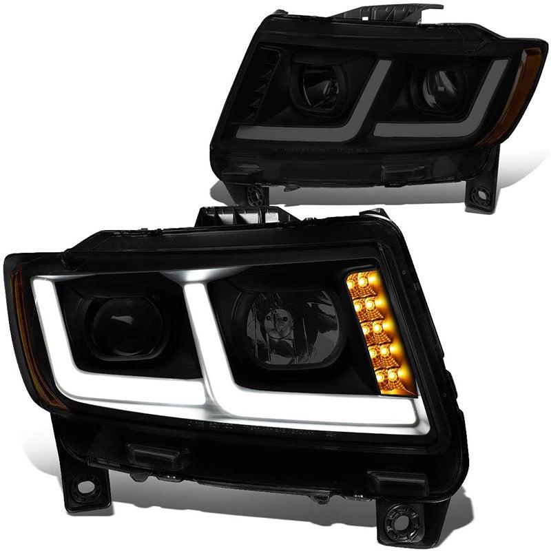 2011-2013 Jeep Grand Cherokee Smoked LED DRL Aftermarket Headlights