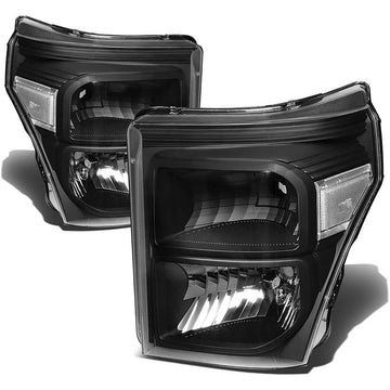 2011-2016 Ford F250 Black Aftermarket Headlights