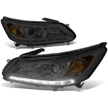 2013-2015 Honda Accord Smoked LED DRL Aftermarket Headlights