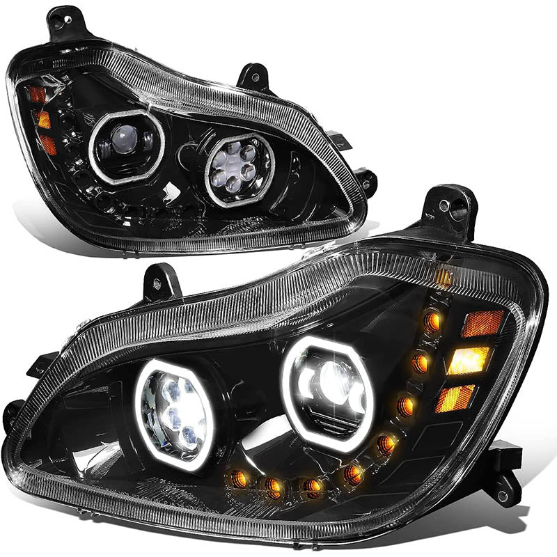 2013-2021 Kenworth T680 LED Black Aftermarket Headlights