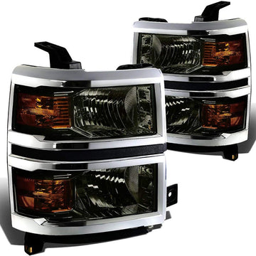 2014-2015 Chevy Silverado 1500 Smoked Aftermarket Headlights