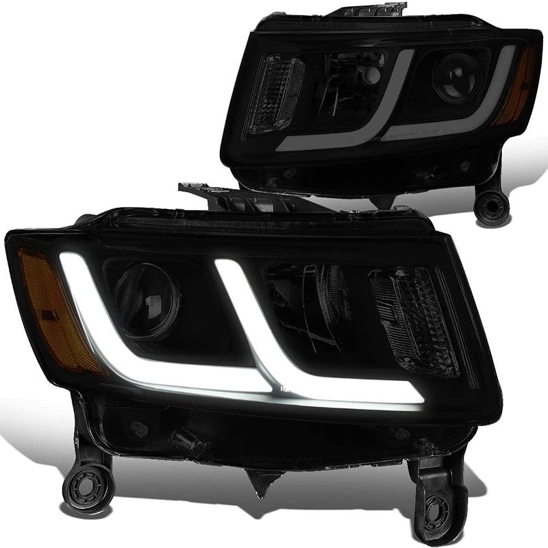 2014-2016 Jeep Grand Cherokee Smoked LED DRL Aftermarket Headlights