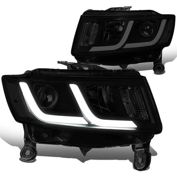 2014-2016 Jeep Grand Cherokee LED DRL Smoked Aftermarket Headlights