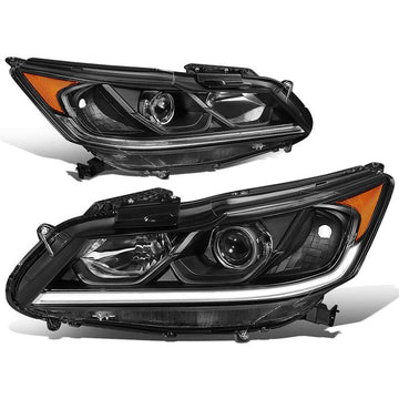 2016-2017 Honda Accord LED DRL Black Aftermarket Headlights